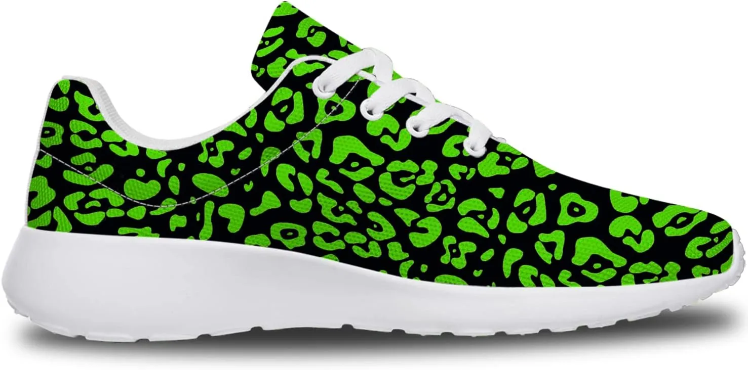 Leopard Cheetah Print Shoes Woman Tennis Shoes Athletic Running Shoes Soft Lightweight Walking Sneakers Gifts for Ladies Girls