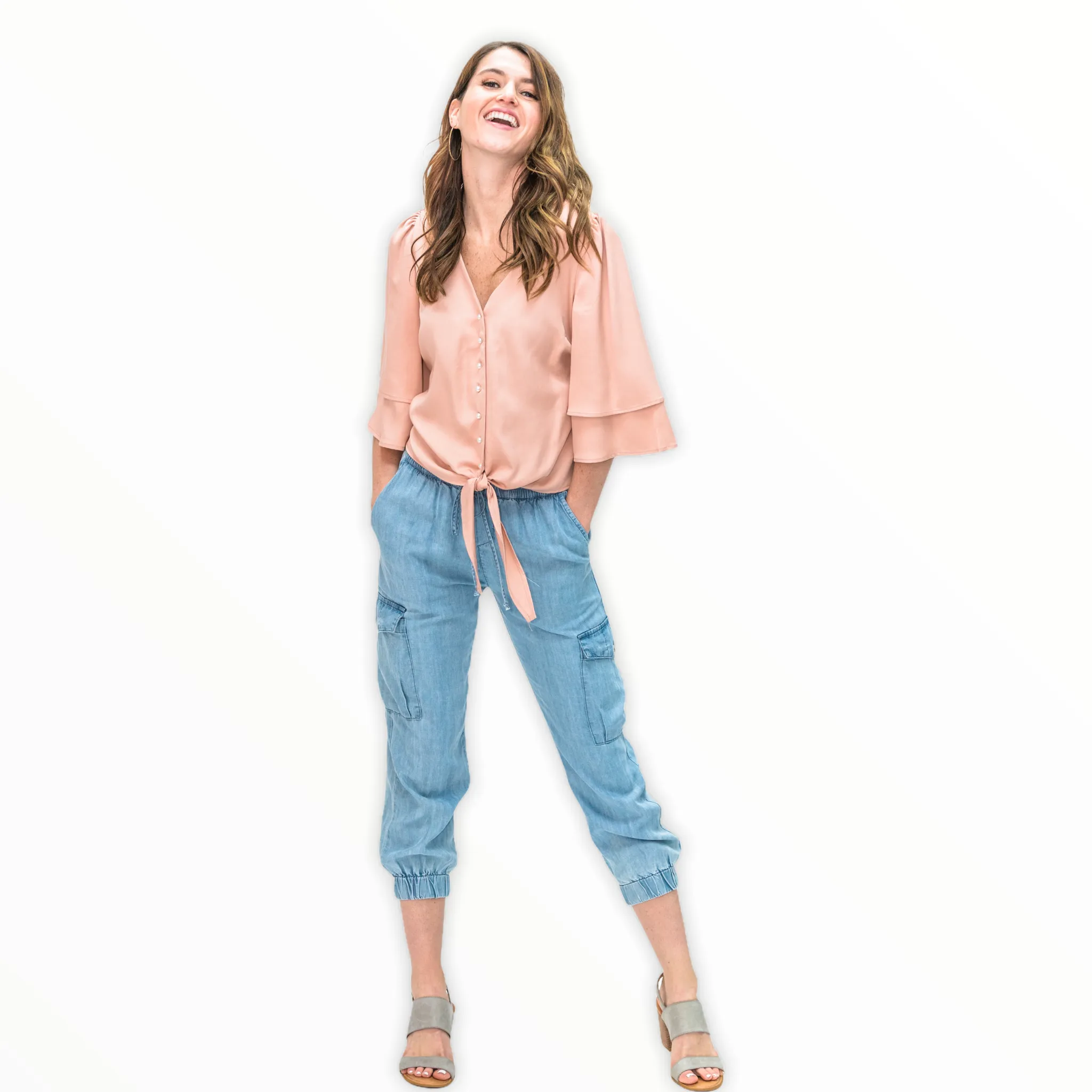 Light Wash Tencel Joggers