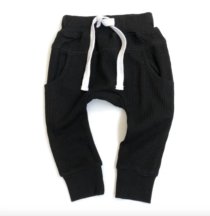 Little Bipsy - Thermal Joggers in Black (3-6mo)
