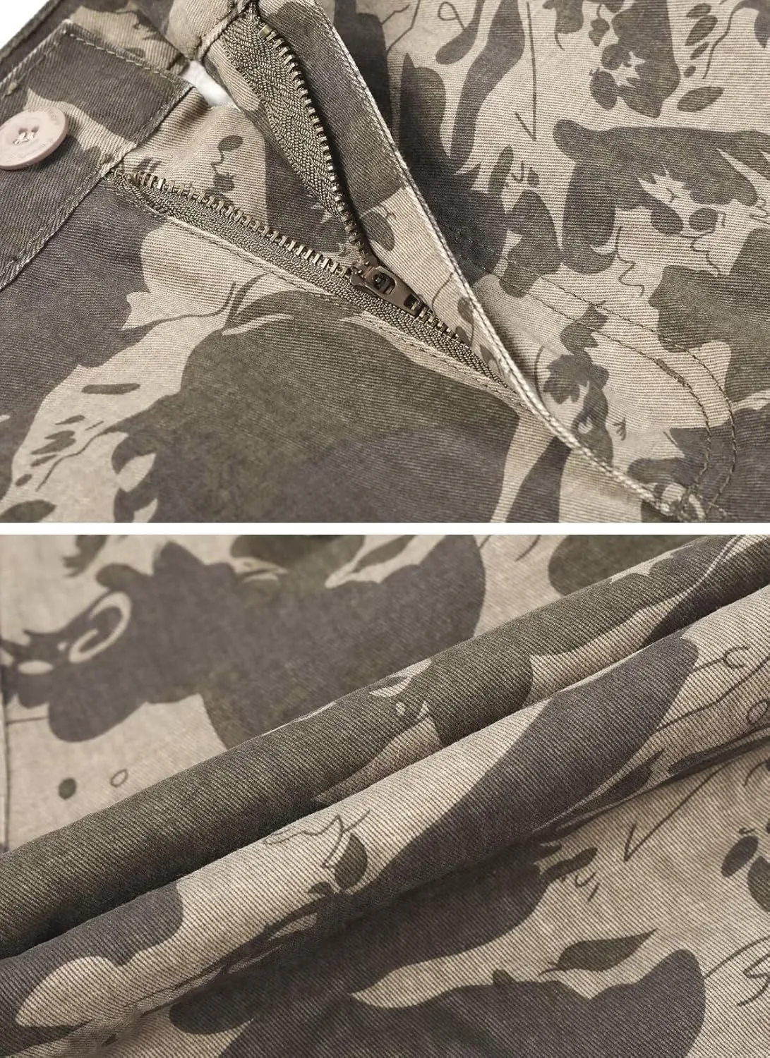 Mens Cargo Shorts Cotton Relaxed Fit Camo Shorts Casual Work Shorts with 9 Pockets No Belt