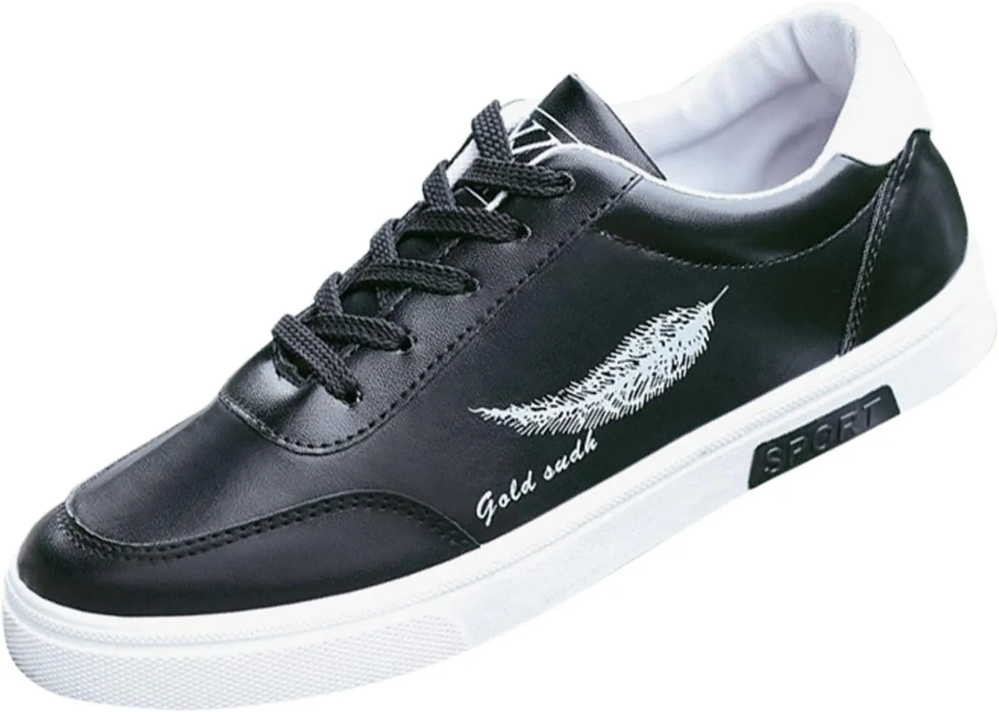 Mens Casual Sports Sneaker,Waterproof Non-Slip Flat Skate Shoes for Running Walking Hiking,Men's Fashion Shoes with Durable Sole Low Top Daily Work Shoe,Comfy Walking Footwear Men