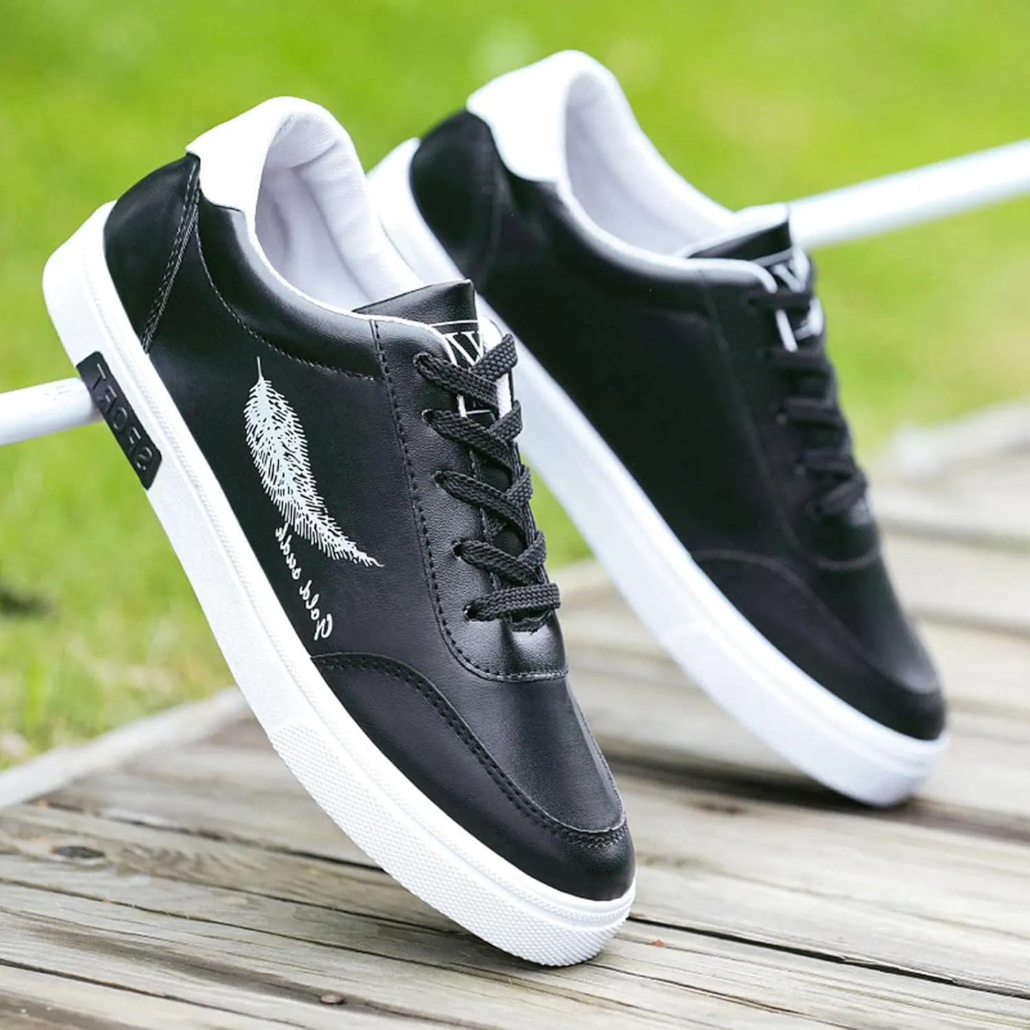 Mens Casual Sports Sneaker,Waterproof Non-Slip Flat Skate Shoes for Running Walking Hiking,Men's Fashion Shoes with Durable Sole Low Top Daily Work Shoe,Comfy Walking Footwear Men