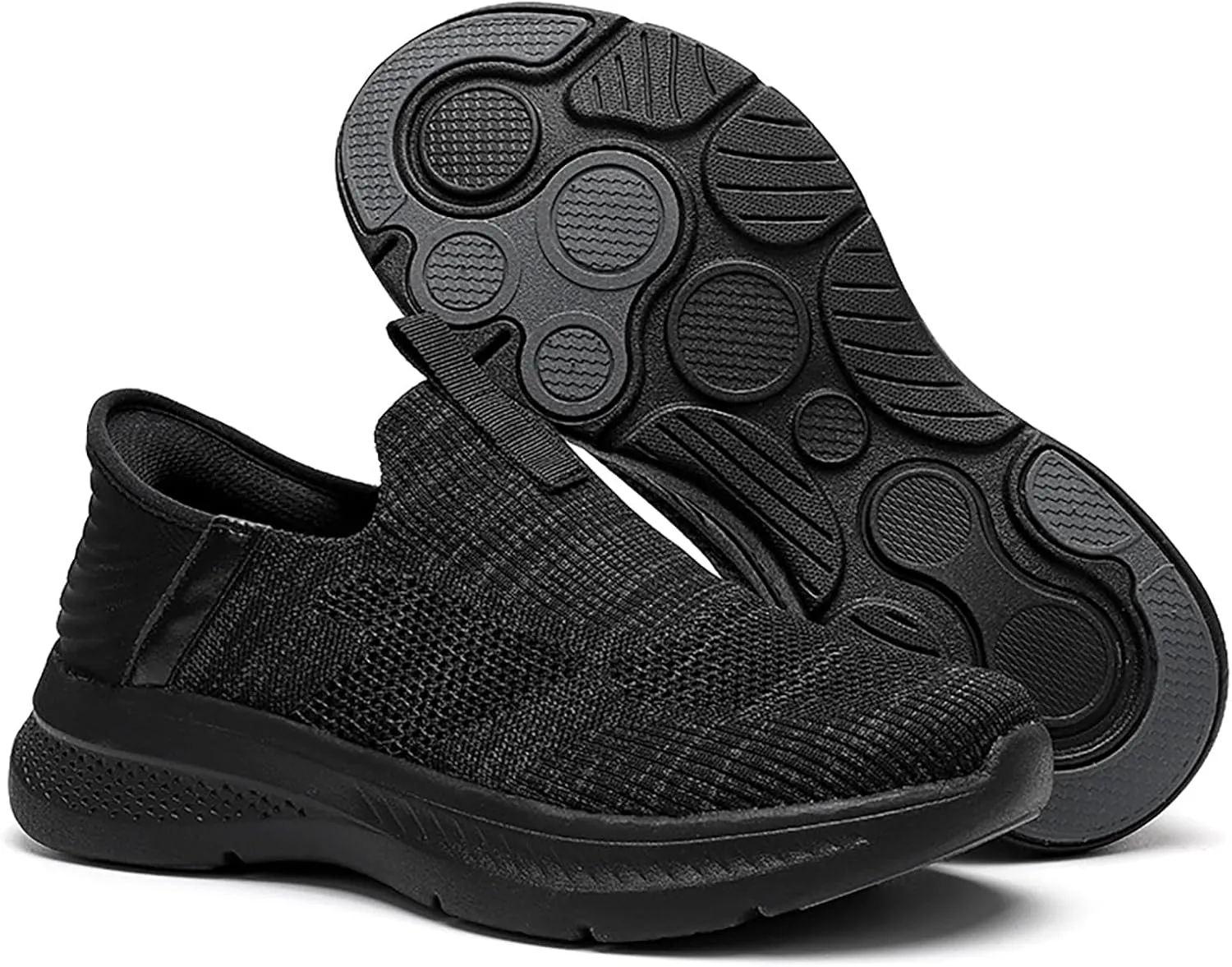 Men's Mesh Slip-On Orthopedic Walking Shoes with Arch Support Lightweight Breathable Softsole Knit Sneakers Leisure Comfort Tennis Workout Non-Slip Walking Shoes