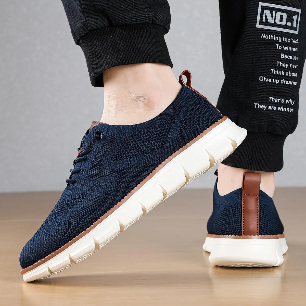 Men's Non Slip Breathable Slip On Casual Walking Shoes Fashion Mesh Sneakers Workout Sports Shoes