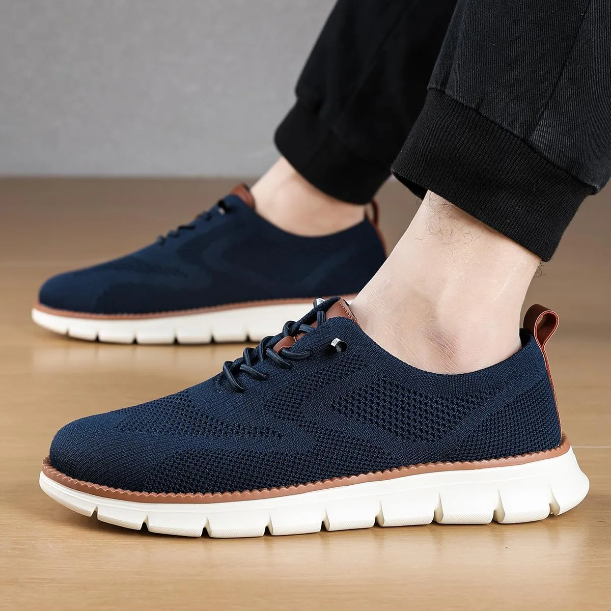Men's Non Slip Breathable Slip On Casual Walking Shoes Fashion Mesh Sneakers Workout Sports Shoes