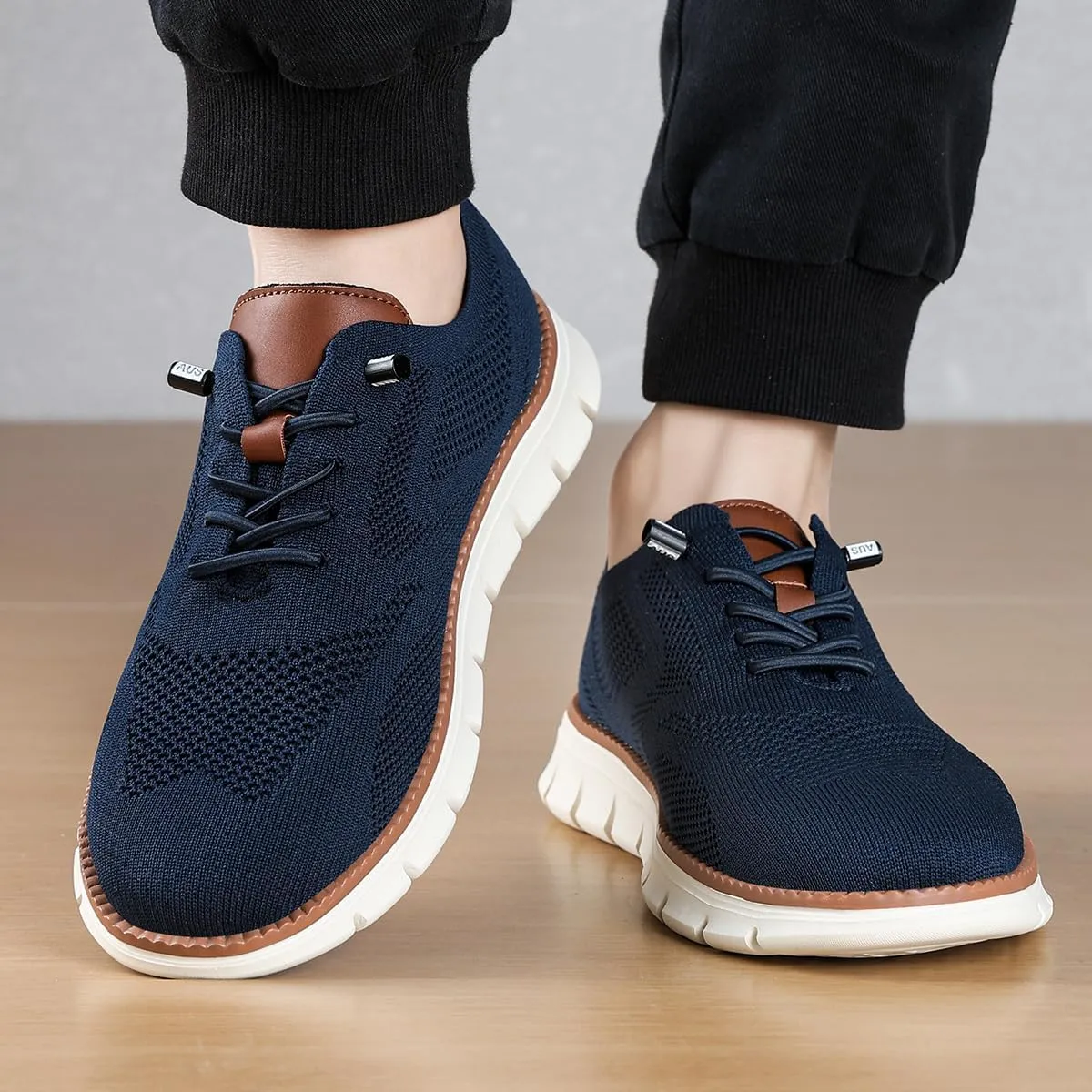 Men's Non Slip Breathable Slip On Casual Walking Shoes Fashion Mesh Sneakers Workout Sports Shoes