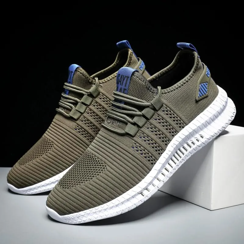 Mens Non Slip Walking Sneakers Lightweight Breathable Slip on Running Shoes Athletic Gym Tennis Shoes for Men