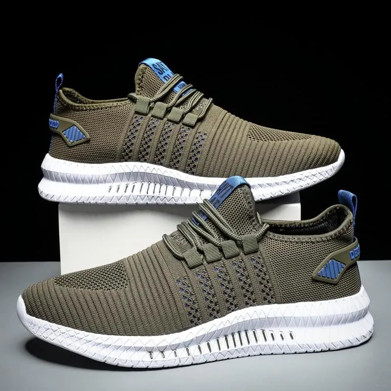 Mens Non Slip Walking Sneakers Lightweight Breathable Slip on Running Shoes Athletic Gym Tennis Shoes for Men