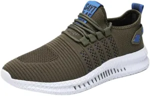 Mens Non Slip Walking Sneakers Lightweight Breathable Slip on Running Shoes Athletic Gym Tennis Shoes for Men