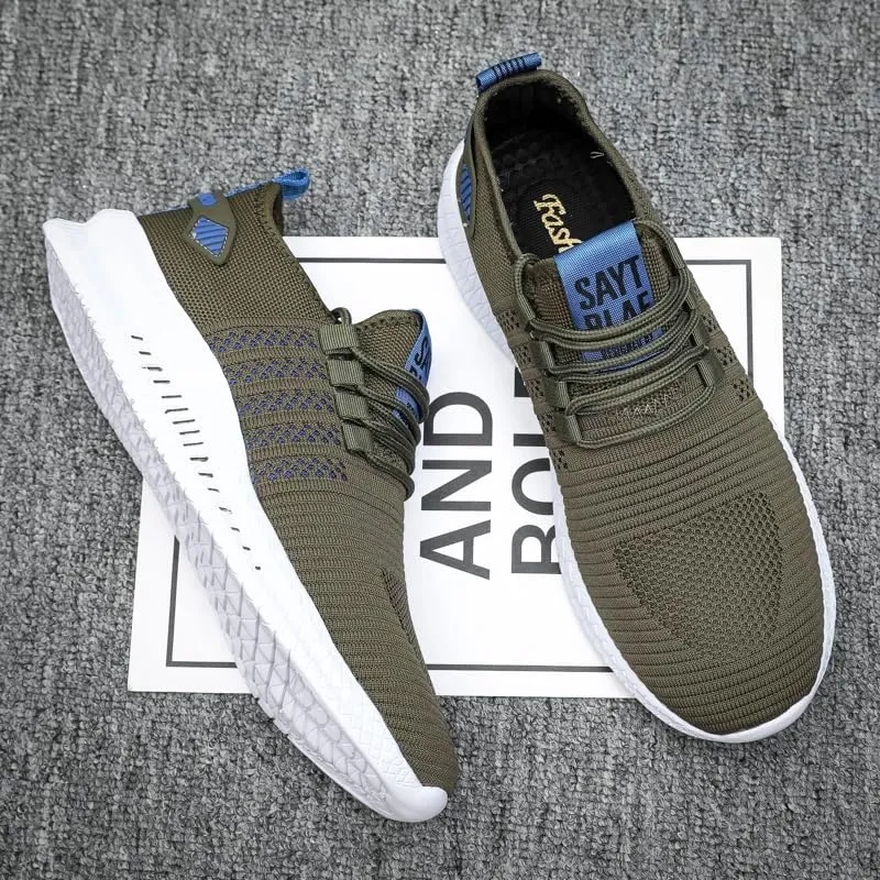 Mens Non Slip Walking Sneakers Lightweight Breathable Slip on Running Shoes Athletic Gym Tennis Shoes for Men