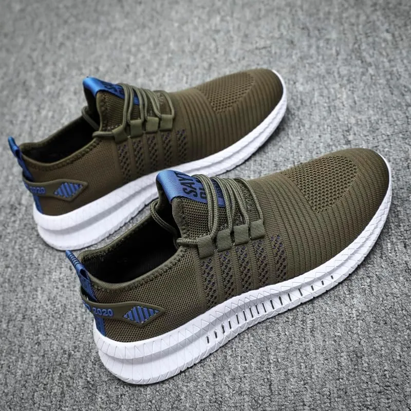Mens Non Slip Walking Sneakers Lightweight Breathable Slip on Running Shoes Athletic Gym Tennis Shoes for Men