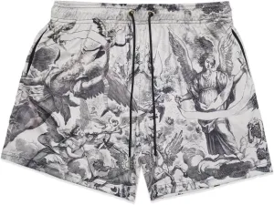 Men's Retro Basketball Shorts - Graphic Streetwear Breathable Mesh Gym Shorts, Lightweight Athletic Shorts with Drawstring