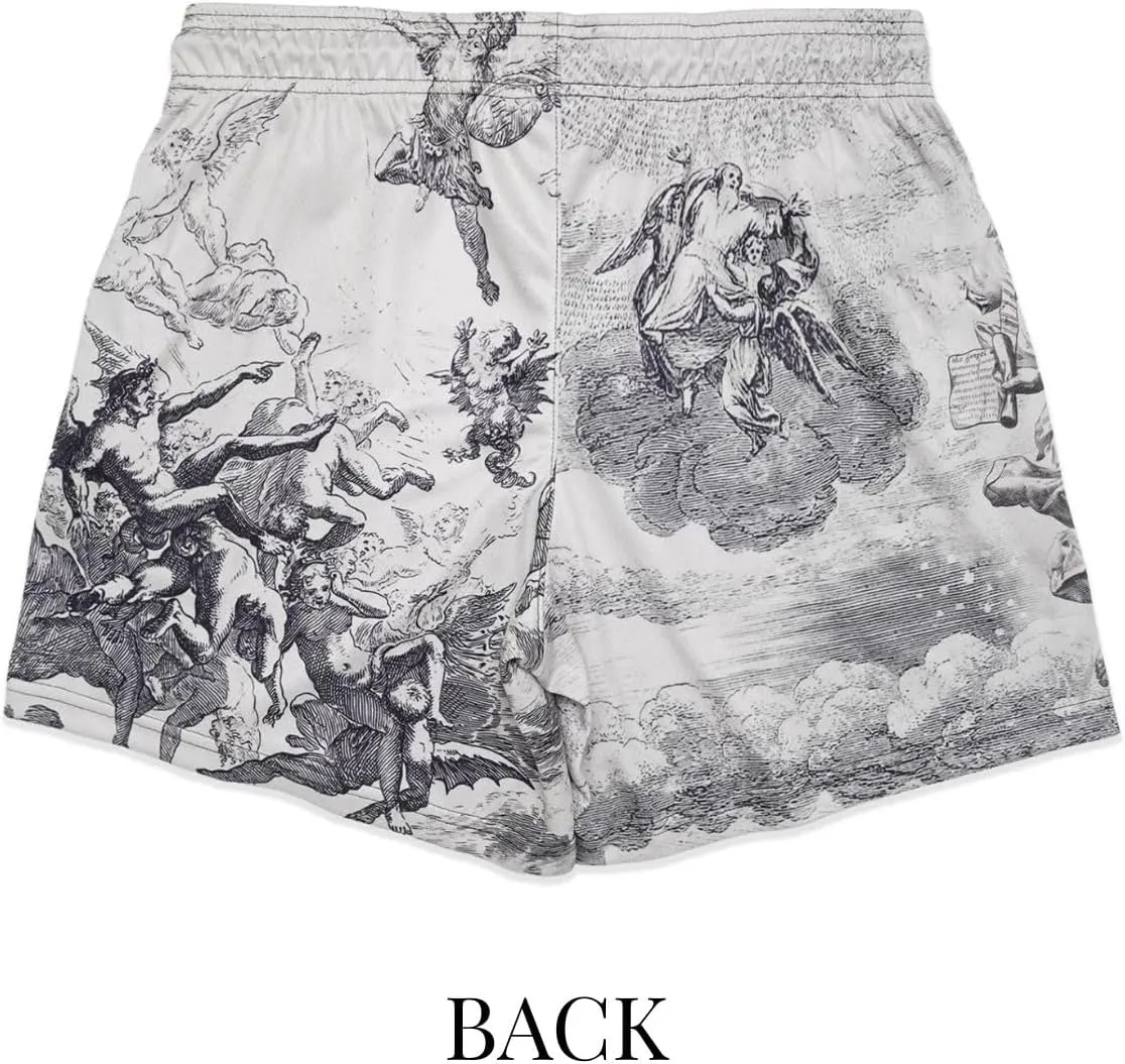 Men's Retro Basketball Shorts - Graphic Streetwear Breathable Mesh Gym Shorts, Lightweight Athletic Shorts with Drawstring