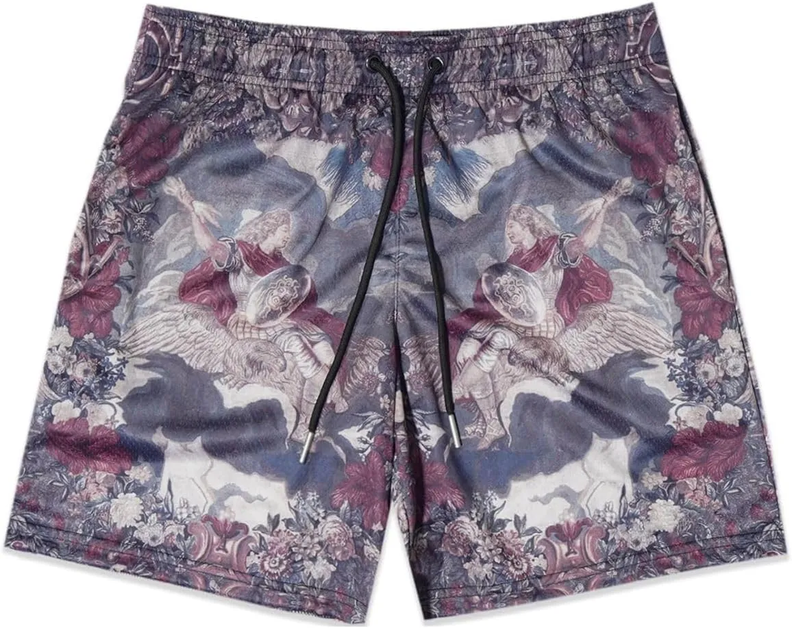 Men's Retro Basketball Shorts - Graphic Streetwear Breathable Mesh Gym Shorts, Lightweight Athletic Shorts with Drawstring
