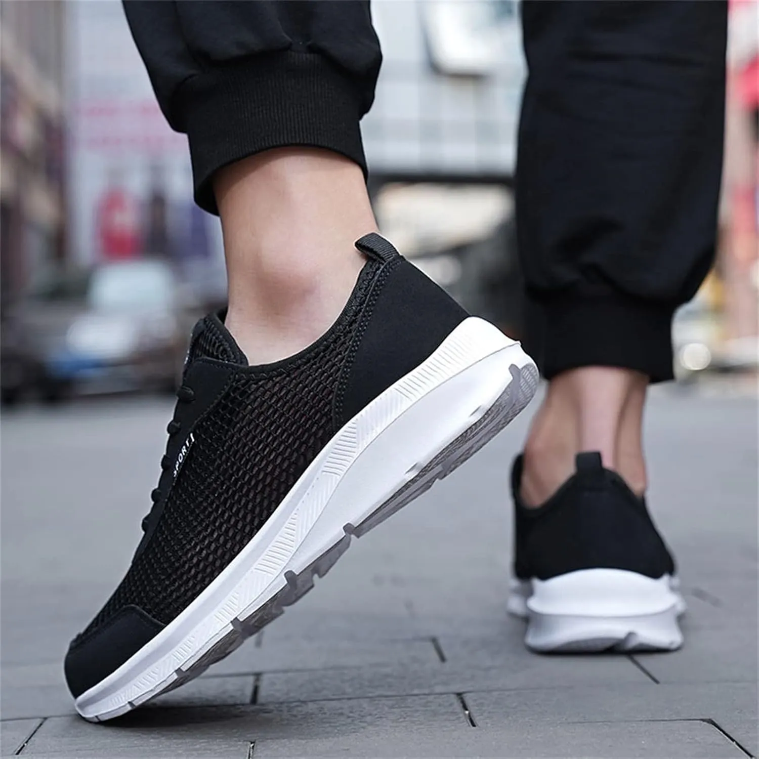 Men's Running Shoes Comfortable Lightweight Breathable Walking Shoes Mesh Workout Casual Sports Shoes