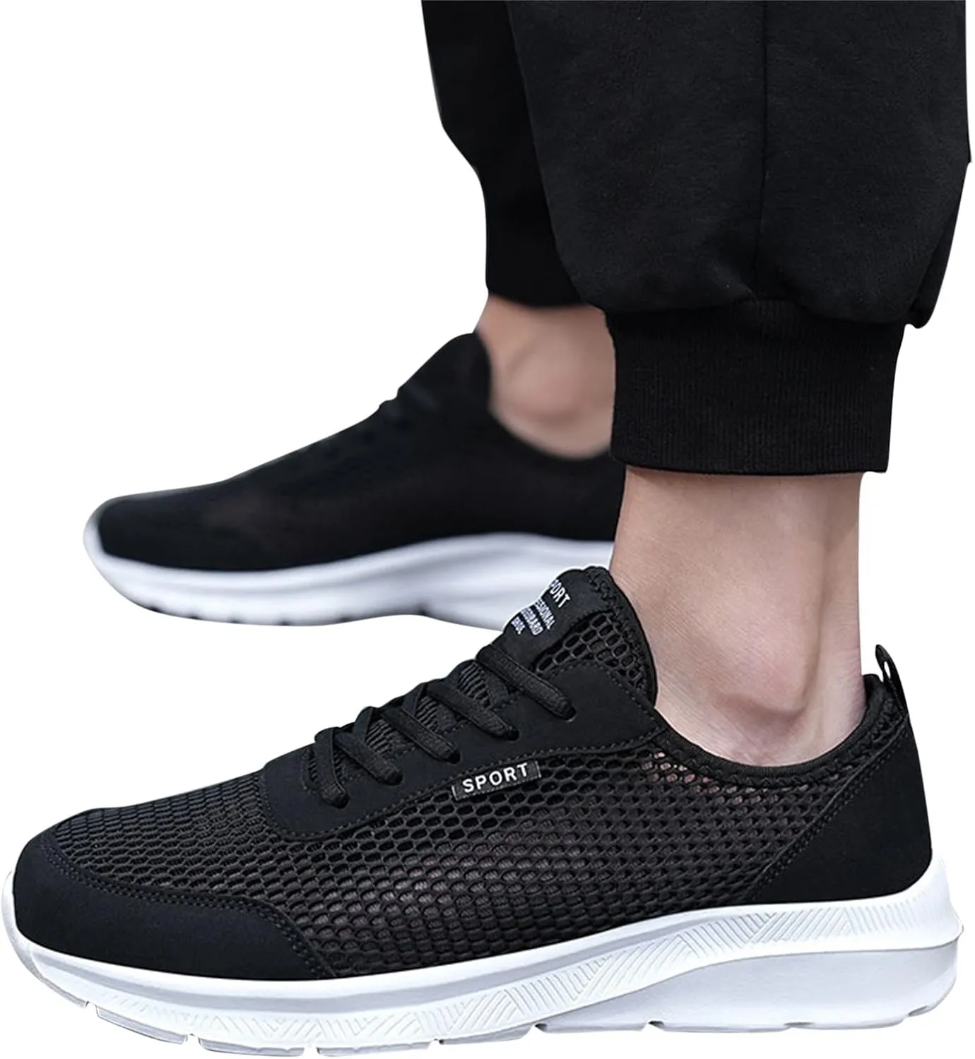 Men's Running Shoes Comfortable Lightweight Breathable Walking Shoes Mesh Workout Casual Sports Shoes