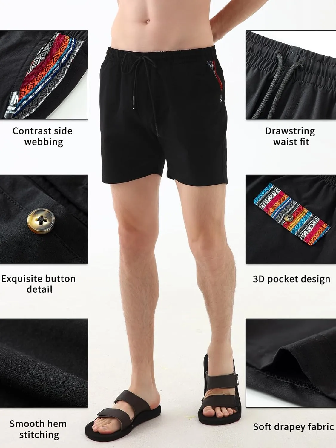 Men's Shorts  Comfortable Casual Shorts for Men | Breathable Beach Shorts | Perfect for Sports & Gym Wear