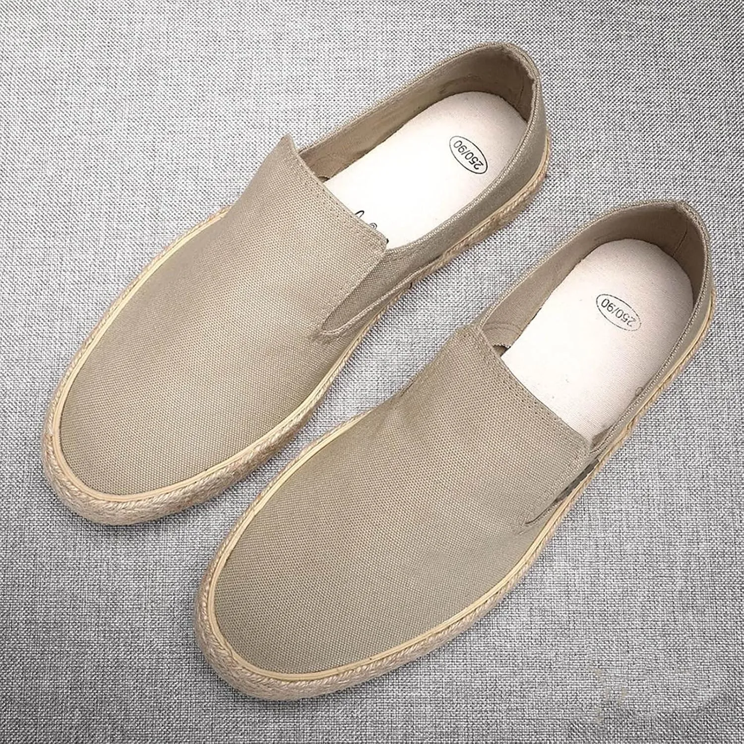 Mens Slip On Sneakers Comfortable Wide Width Espadrilles Casual Sneakers Breathable Lightweight Canvas Sport Shoes Flat Walking Shoes