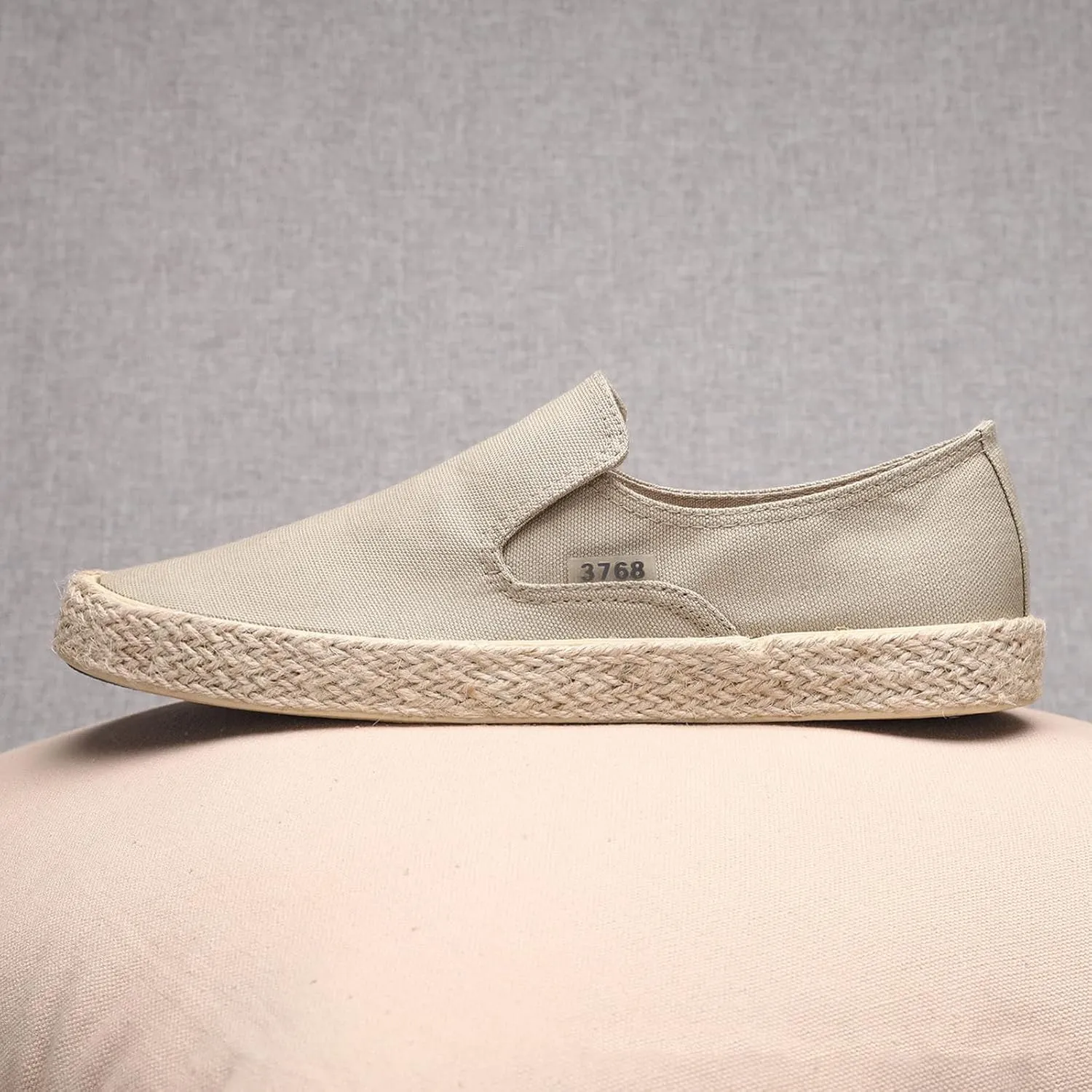 Mens Slip On Sneakers Comfortable Wide Width Espadrilles Casual Sneakers Breathable Lightweight Canvas Sport Shoes Flat Walking Shoes
