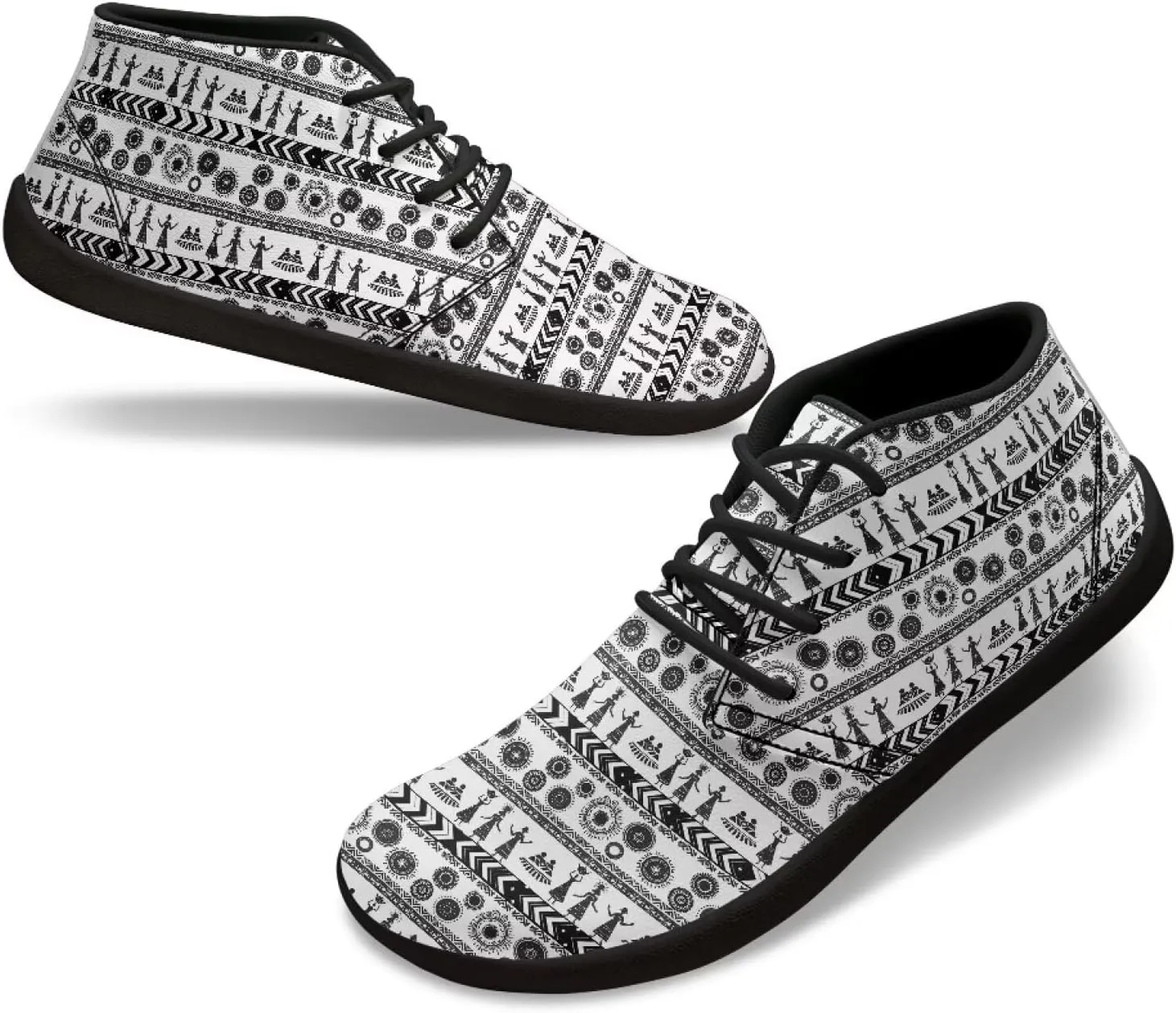 Men's Wide Toe Box Low-top Barefoot Shoes Minimalist Casual Sneakers Fashion Breathable Comfort Spacious Low Top Gym Shoe for Travel US 5-14 Black Sole