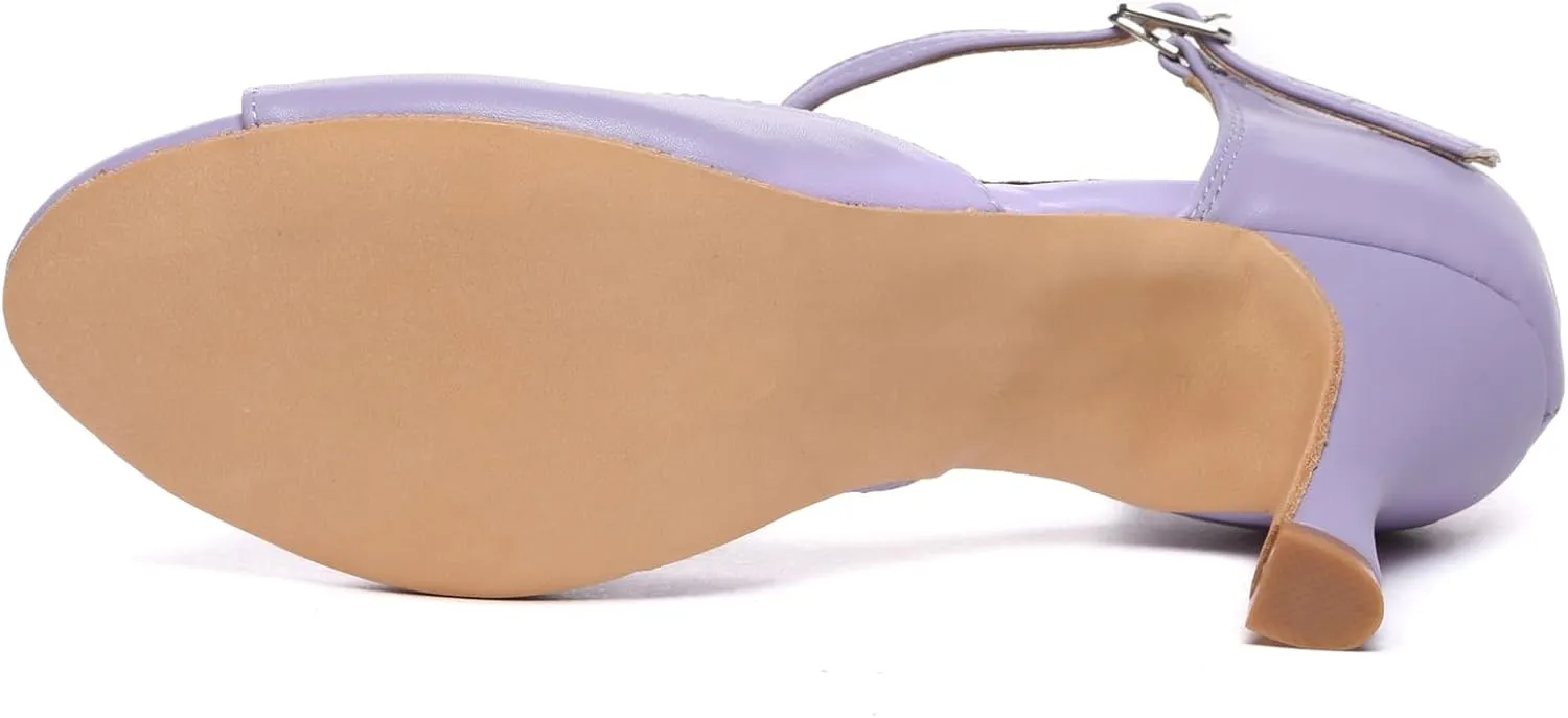 Minishion Women's High Heel Synthetic Tango Dance Sandals