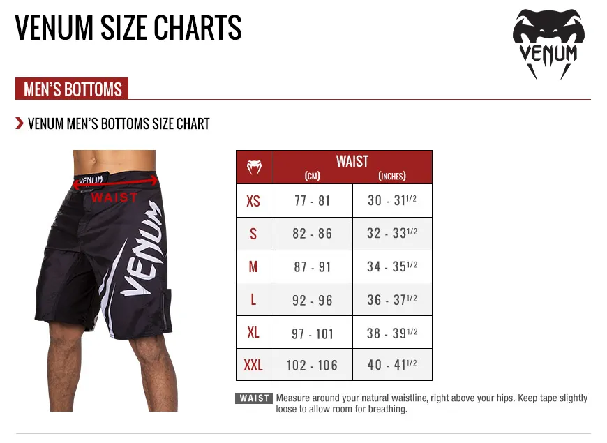 MMA Shorts - Venum - 'Light 4.0' - Sort/Hvid