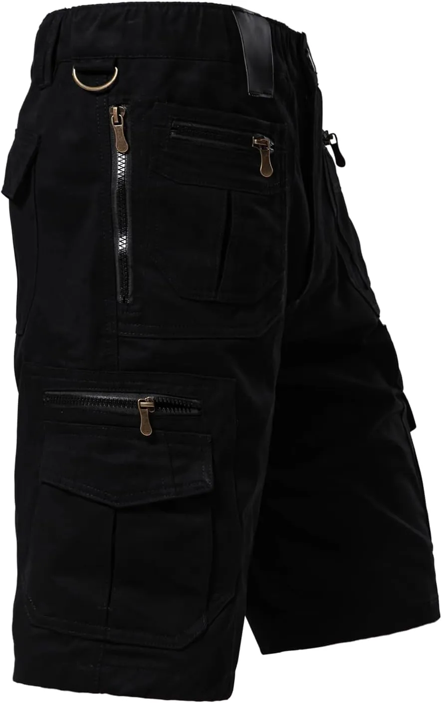 Mylldey Mens Cargo Shorts 12 Pockets Hiking Shorts Regular Fit Men Elastic Waist Cotton Cargo Shorts