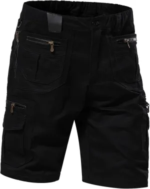 Mylldey Mens Cargo Shorts 12 Pockets Hiking Shorts Regular Fit Men Elastic Waist Cotton Cargo Shorts