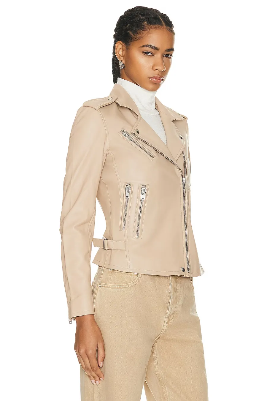 Newhan Biker Jacket Light Beige