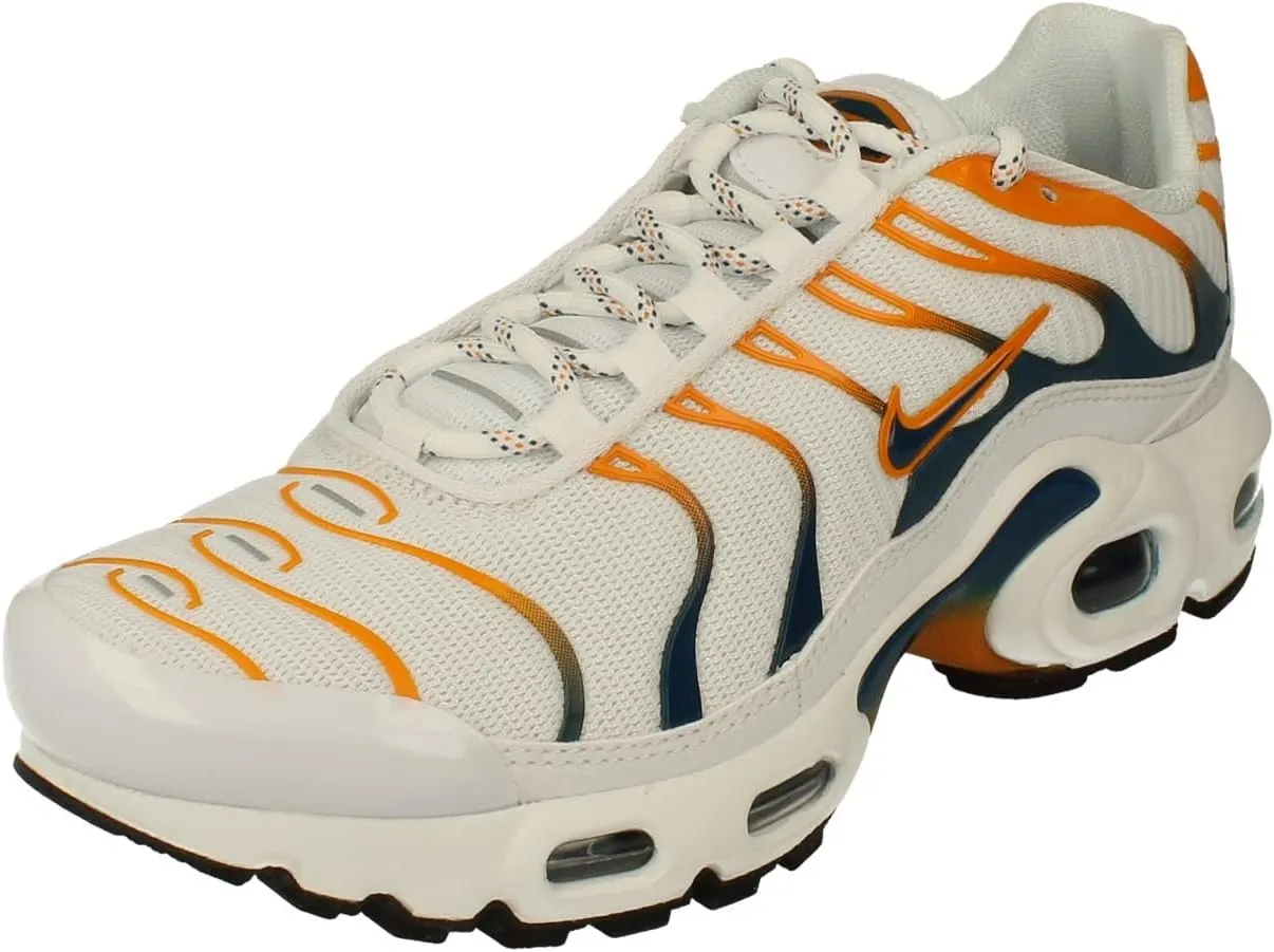 Nike Air Max Plus GS Running Trainers DV7083 Sneakers Shoes (UK 4 US 4.5Y EU 36.5, White Marina Kumquat Black 100)