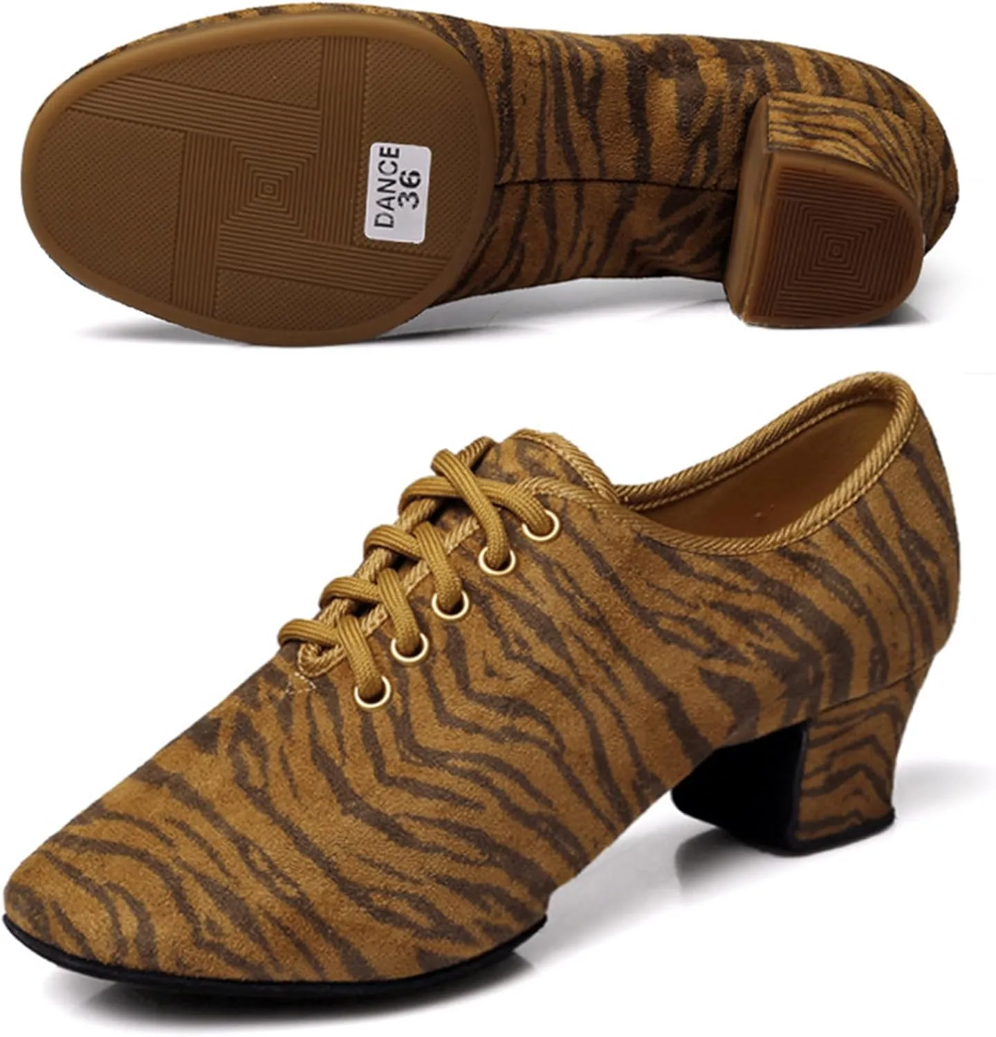 ONAIC Womens Latin Practice Dance Shoes Lace Up Salsa Tango Ballroom Dance Practice Shoes Teaching Dancing Shoes