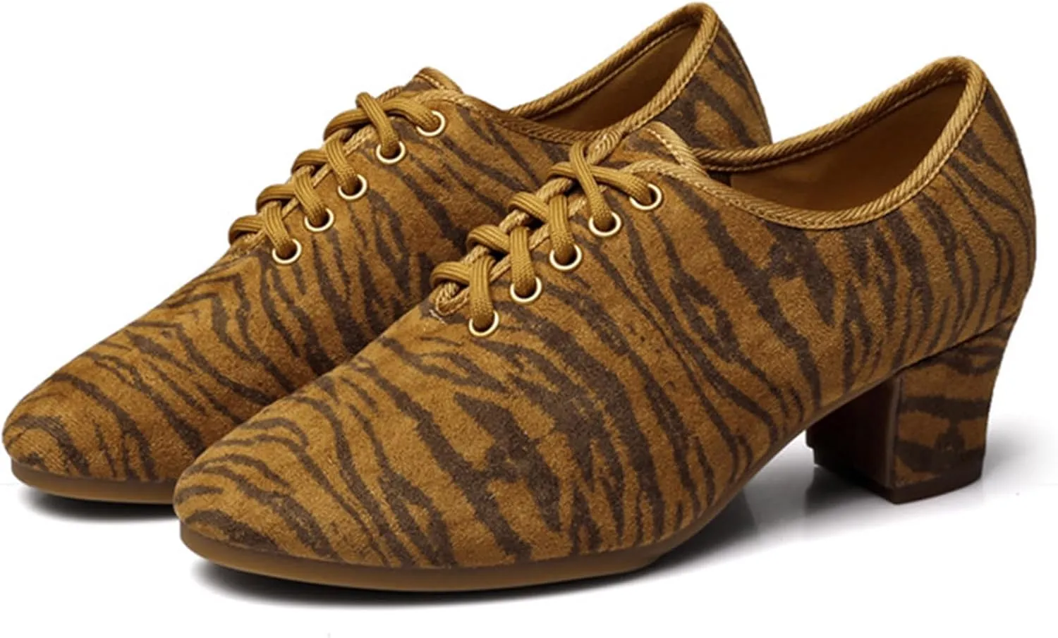 ONAIC Womens Latin Practice Dance Shoes Lace Up Salsa Tango Ballroom Dance Practice Shoes Teaching Dancing Shoes