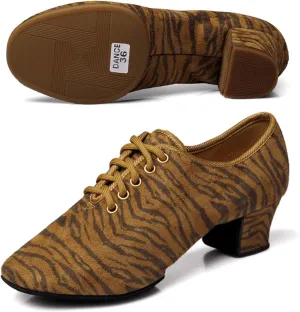 ONAIC Womens Latin Practice Dance Shoes Lace Up Salsa Tango Ballroom Dance Practice Shoes Teaching Dancing Shoes