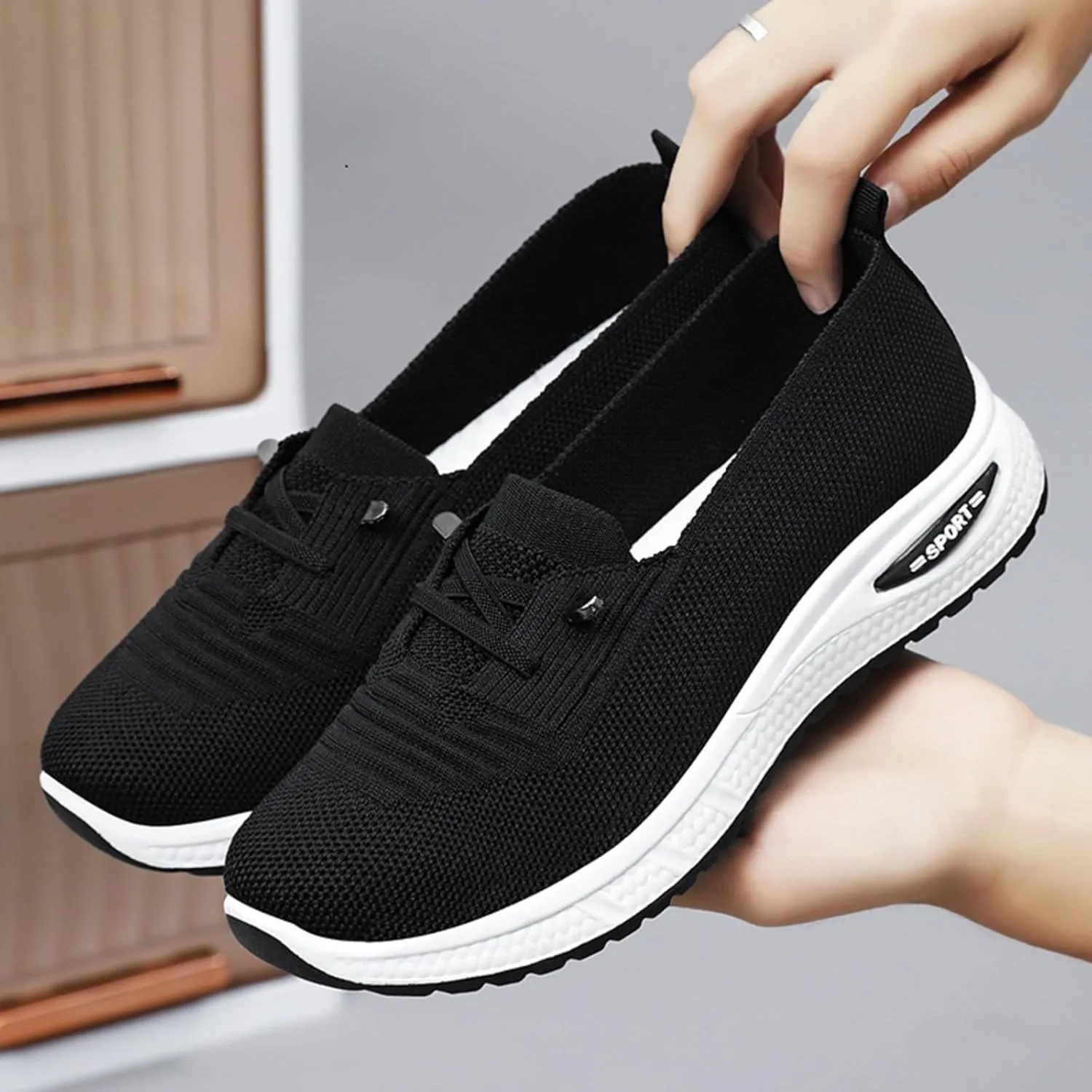 Orthopedic Shoes for Women with Arch Support Walking Shoes Breathable Non-Slip Sneakers Slip On Wide Width Shoes