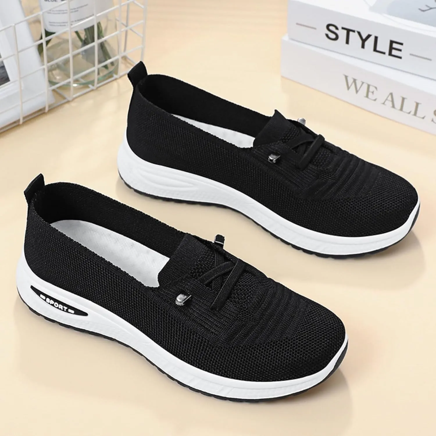 Orthopedic Shoes for Women with Arch Support Walking Shoes Breathable Non-Slip Sneakers Slip On Wide Width Shoes