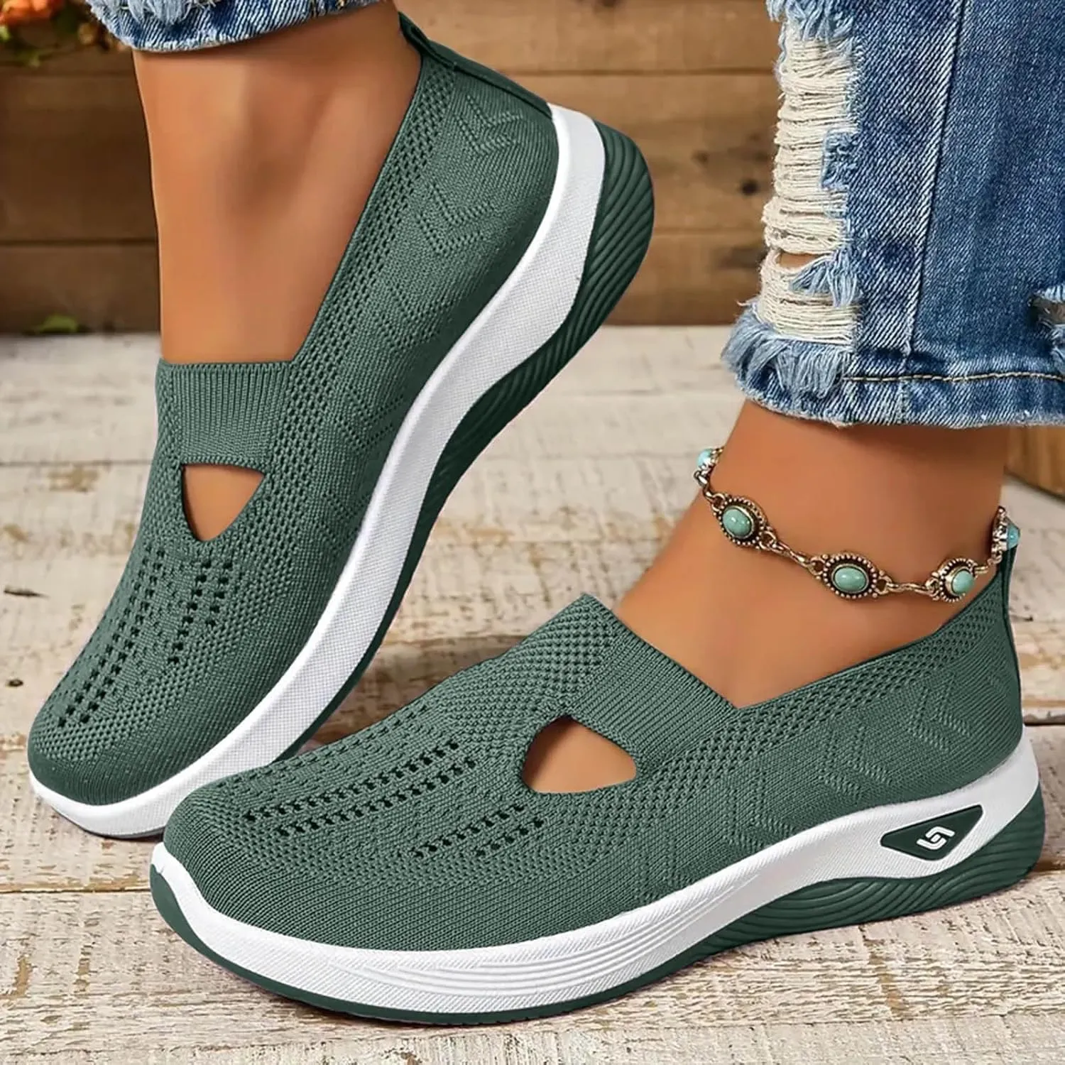 Orthopedic Shoes for Women with Arch Support Walking Shoes Comfortable Non-Slip Sneakers Slip On Wide Width Shoes