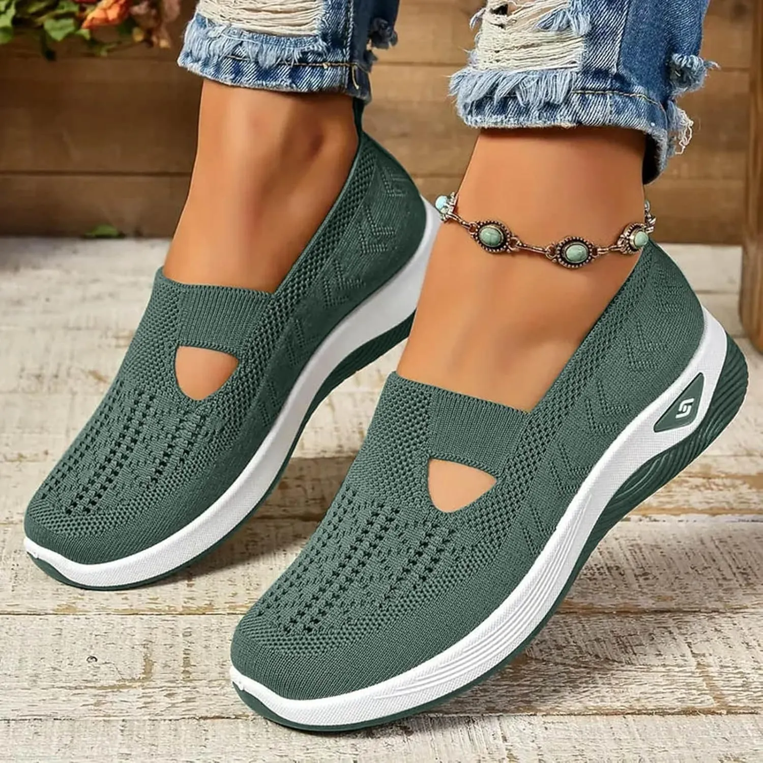 Orthopedic Shoes for Women with Arch Support Walking Shoes Comfortable Non-Slip Sneakers Slip On Wide Width Shoes