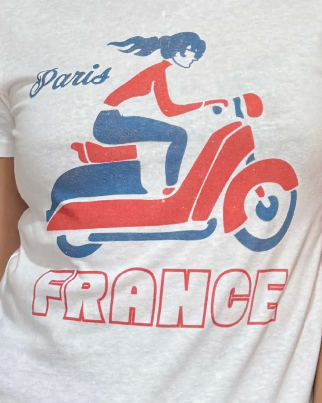 PARIS FRANCE TEE IN VINTAGE WHITE