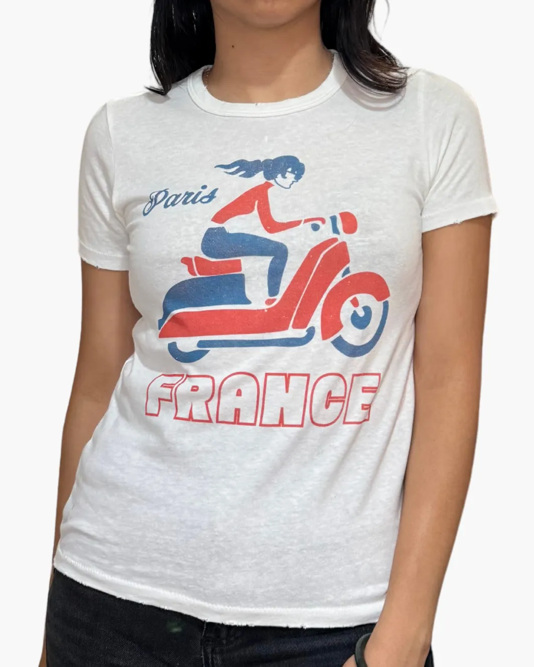 PARIS FRANCE TEE IN VINTAGE WHITE