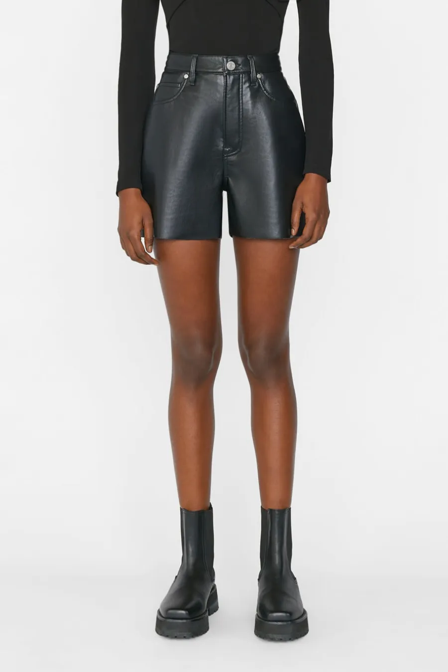 Recycled Leather Le Super High Short Noir