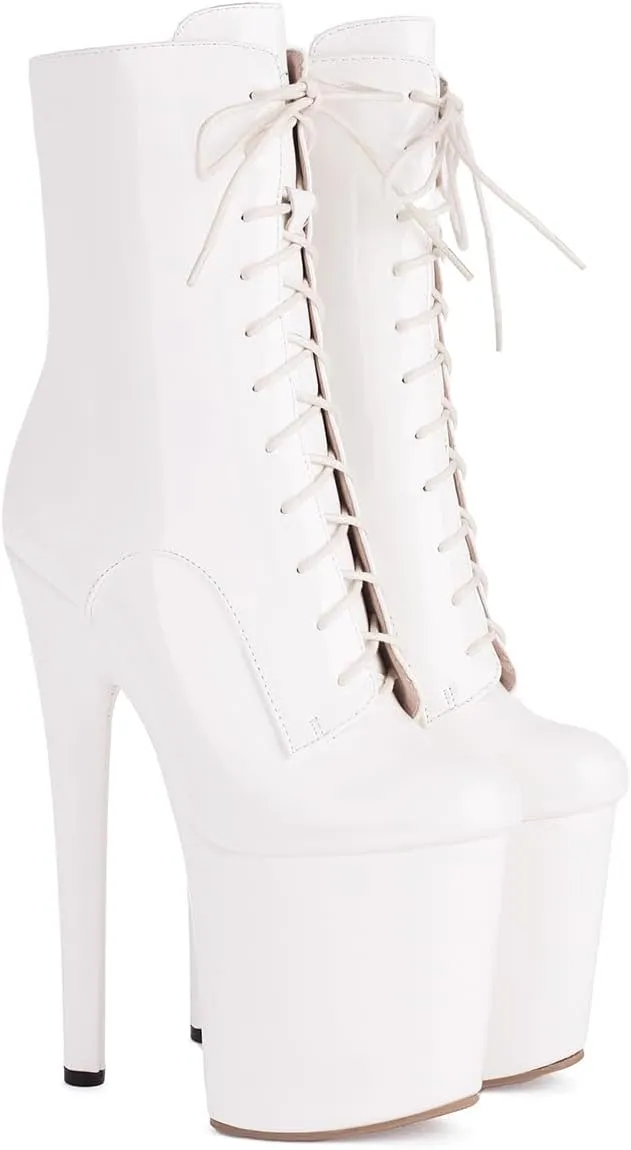 Roimaash Women Fashion 20CM Pole Dance Ankle Boots