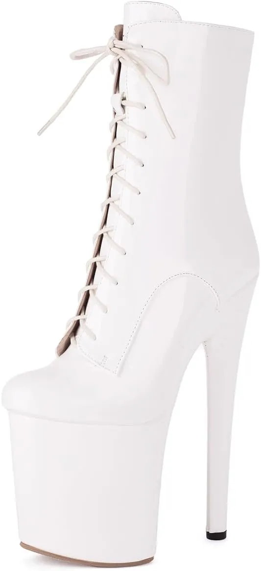 Roimaash Women Fashion 20CM Pole Dance Ankle Boots