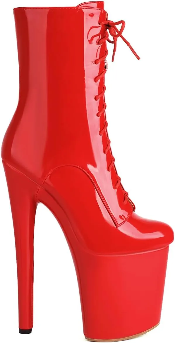 Roimaash Women Fashion 20CM Pole Dance Ankle Boots