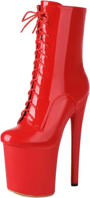 Roimaash Women Fashion 20CM Pole Dance Ankle Boots