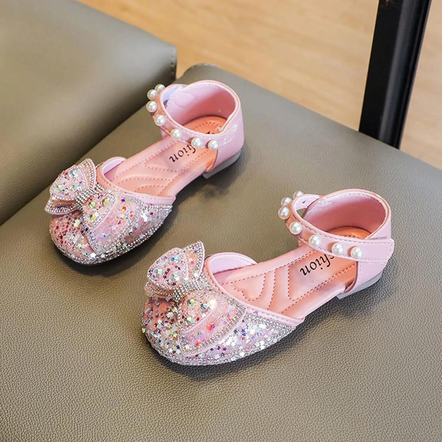 Shoes Toddler Girls Dress Shoes Cute Bowknot Sparkle Mary Jane Flower Girls Wedding Birthday Party Sandals
