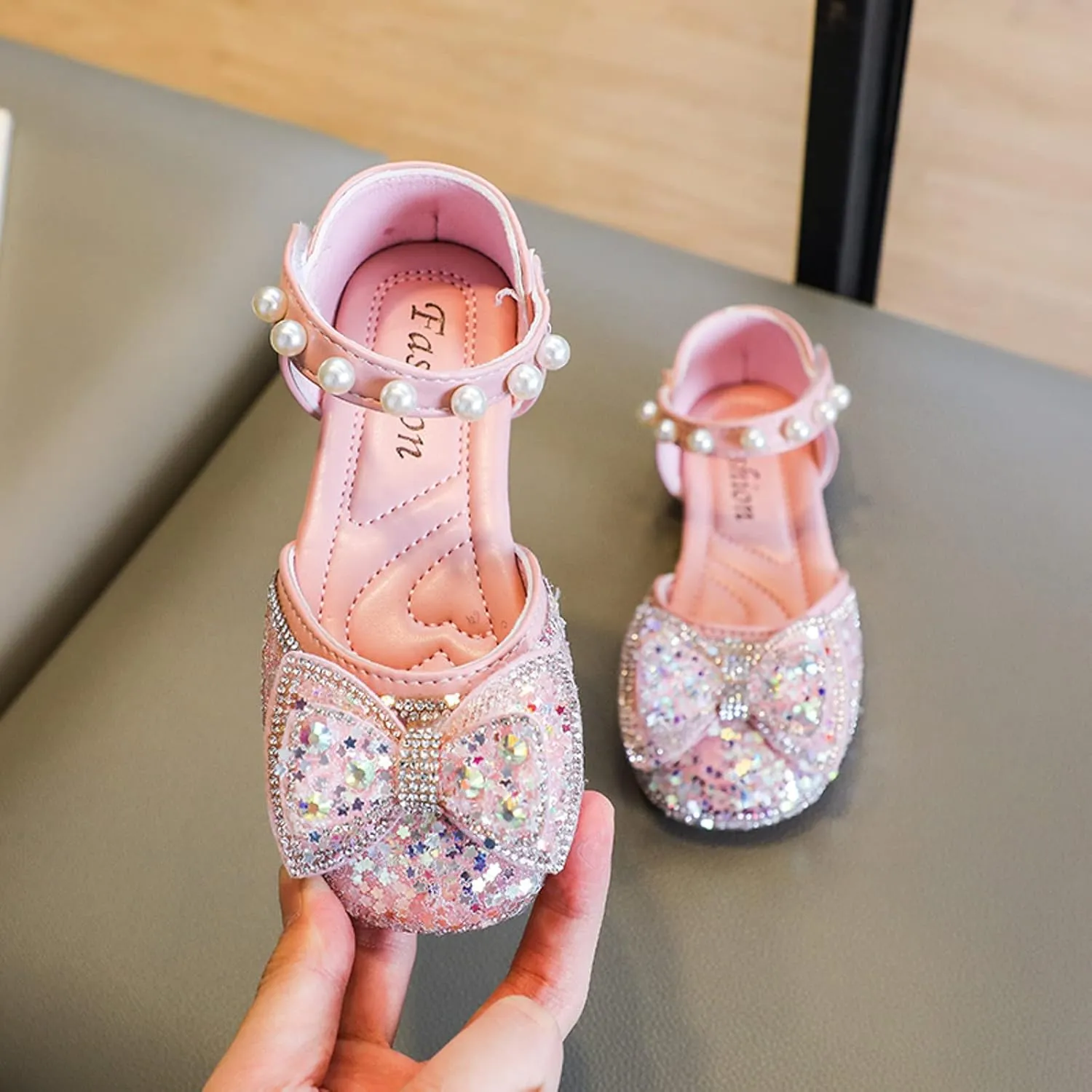 Shoes Toddler Girls Dress Shoes Cute Bowknot Sparkle Mary Jane Flower Girls Wedding Birthday Party Sandals
