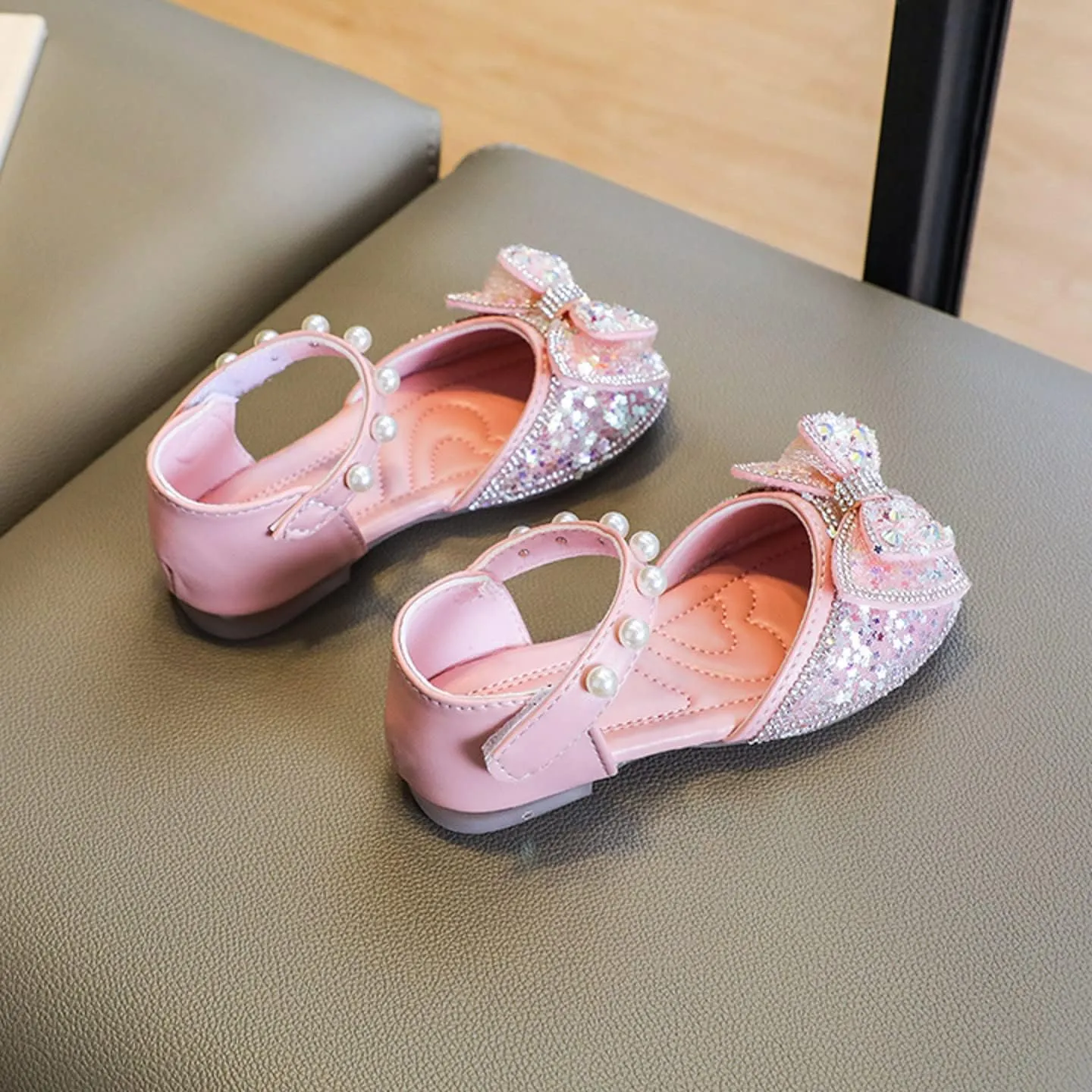 Shoes Toddler Girls Dress Shoes Cute Bowknot Sparkle Mary Jane Flower Girls Wedding Birthday Party Sandals