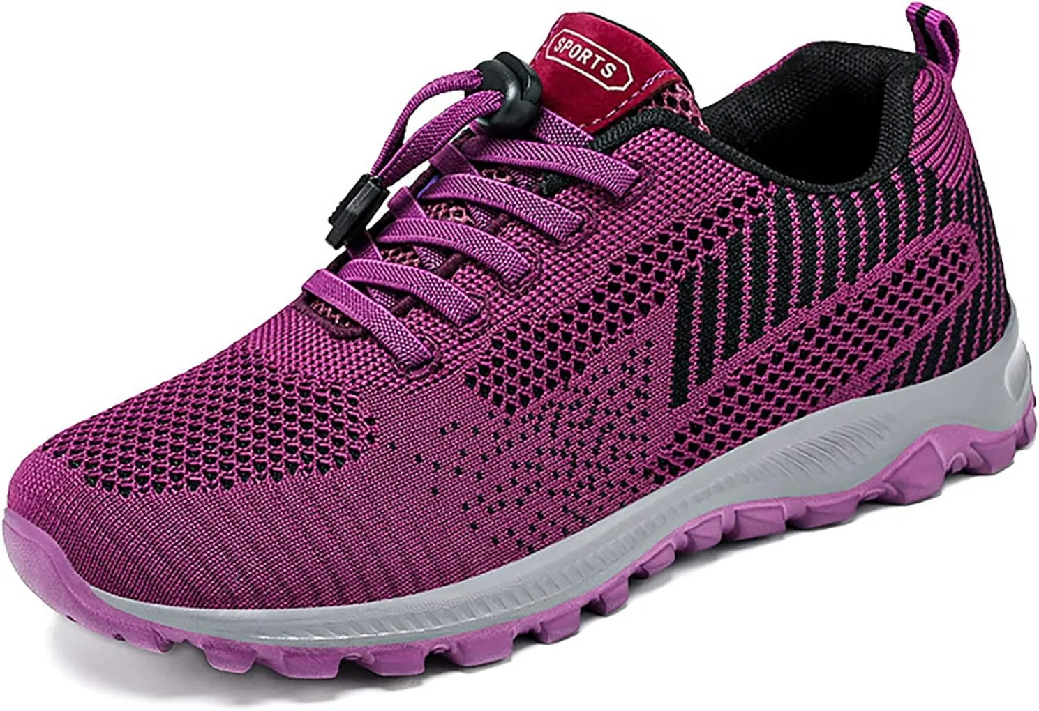 SOLPNOW Women's Stretch Elastic Strap Slip On Mesh Sneakers with Arch Support Breathable Comfortable Casual Walking Platform Sneakers,Outdoor Non-Slip Workout Running Sneakers