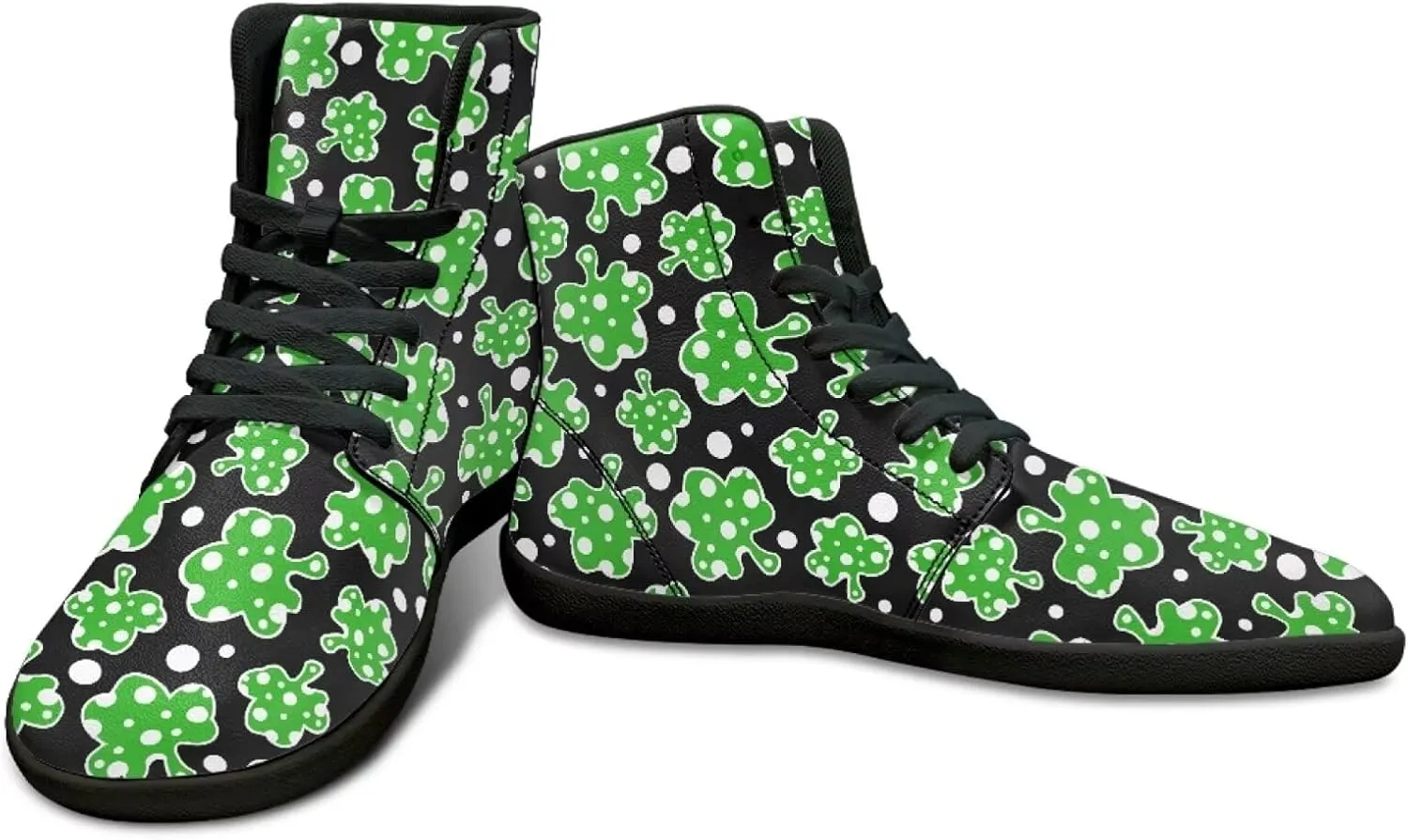 St. Patrick's Day Design Mens High Top Sneakers Women Barefoot Shoes Minimalist Lace Up Zero Drop Sole Wide Tow Running Shoes