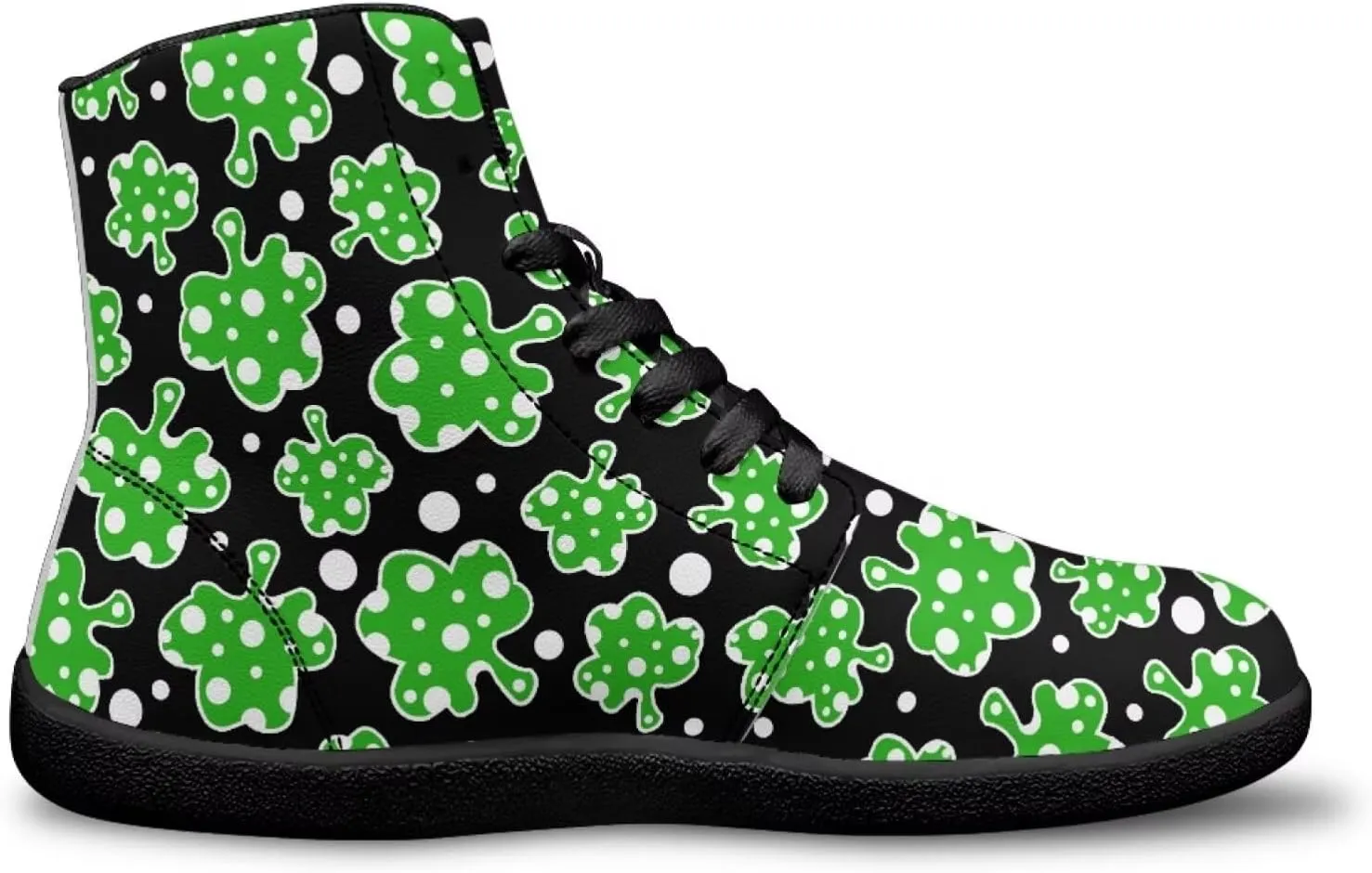 St. Patrick's Day Design Mens High Top Sneakers Women Barefoot Shoes Minimalist Lace Up Zero Drop Sole Wide Tow Running Shoes